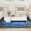 Table basse COSTWAY avec éclairage LED, table de salon Voir les images du produit 9