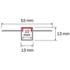A diagram showing the dimensions of an aluminum profile for drywall installation. Náhled obrázku produktu