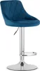 Hocker da bar per sala da pranzo High Kast - Velluto blu Anteprima dell’immagine prodotto 1