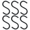 Six black S-hooks arranged in two rows of three against a white background. Anteprima dell’immagine prodotto