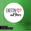 Huuraa Aufkleber Chefin mit Herz 10cm rund Sticker Produktbild-Vorschau 3