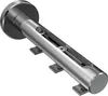 A 3D rendering of a metal curtain rod with internal runners and mounting brackets. Produktbild-Vorschau