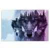 Leinwandbild wolf auf waldhintergrund lila 90x60 cm Feeby Produktbild-Vorschau 3