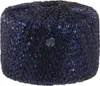 A close-up studio shot of a dark blue yarn ball with sequins. Produktbild-Vorschau