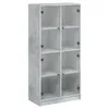 Highboard mit Türen Betongrau 68x37x142 cm Holzwerkstoff Produktbild-Vorschau 1