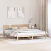 vidaXL Bettrahmen mit Kopfteil Natur 180 x 200 cm Massives Produktbild-Vorschau 2