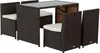Outsunny 5tlg. Polyrattan Gartenmöbel Rattan Essgruppe Produktbild-Vorschau 1