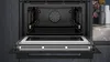 Siemens iQ700, Einbau-Kompaktbackofen mit Mikrowellenfunktion, 60 x 45 cm, Schwarz, Edelstahl CM776GKB1 Frontansicht geöffnet Einbau Produktbild-Vorschau