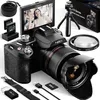 A digital camera and its accessories are displayed on a white background. Produktbild-Vorschau