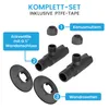 A diagram showing a set of plumbing fittings with labels and numbers. Produktbild-Vorschau