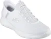 A white Skechers Slip-Ins Summits High Range Trainer is shown against a white background. Produktbild-Vorschau