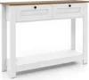 Consolle in legno con 2 cassetti e ripiani, bianco Anteprima dell’immagine prodotto 1