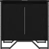 A front view of a black cabinet with two doors. Produktbild-Vorschau