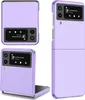 A collage of a purple Samsung Z Flip4 5G phone case from different angles, showing its design and how it fits the phone. Produktbild-Vorschau