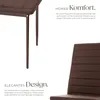 A close-up of a brown upholstered chair and a table leg, with marketing text. Náhled obrázku produktu