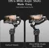 Two smartphone gimbals are shown side-by-side, demonstrating different modes of operation. Produktbild-Vorschau