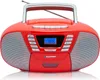 A red Blaupunkt boombox with a silver handle and antenna is shown against a white background. Produktbild-Vorschau