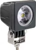 A close-up studio shot of a black work light with a silver bracket. Produktbild-Vorschau