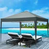 A pop-up canopy tent set up on a wooden deck overlooking a tropical beach scene. Produktbild-Vorschau
