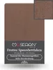 A product image of a fitted sheet with a close-up texture detail. Produktbild-Vorschau