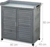 Tavolino da giardinaggio Relaxdays con mobile sottotavolo, Anteprima dell’immagine prodotto 4