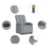 vidaXL Fauteuil de massage avec releveur Gris clair Tissu Voir les images du produit 7