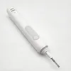 A white electric toothbrush with a silver tip is shown on a white background. Produktbild-Vorschau