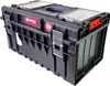 A black tool box with red accents and clear lids on a white background. Anteprima dell’immagine prodotto