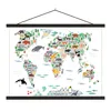 MuchoWow® Textilposter Weltkarte - Kinder - Tiere - Produktbild-Vorschau 1