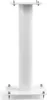 A white speaker stand with a cylindrical column and square top and bottom plates, attached with bolts. Náhled obrázku produktu