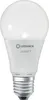 A white LED light bulb with a silver screw base. Produktbild-Vorschau