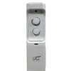 A white electric oil heater with two control knobs and a logo at the bottom. Náhled obrázku produktu