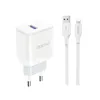 Ładowarka Dudao A20EU sieciowa USB-A 18W - biała + kabel Podgląd zdjęcia produktu 1