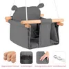 A baby swing with four inset images showing features. Produktbild-Vorschau