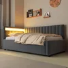 Čalouněná rozkládací pohovka Sweiko 90x200, s LED Náhled obrázku produktu 6