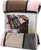 A folded blanket is shown on top of its packaging, which displays a picture of the blanket and product information. Produktbild-Vorschau