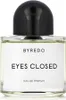 A close-up studio shot of a Byredo Eyes Closed Eau de Parfum bottle. Podgląd zdjęcia produktu