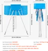 A product image showing a portable pet bathtub from two different angles: one showing it set up with dimensions, and the other showing it folded with dimensions. Text overlays provide detailed specifications. Produktbild-Vorschau