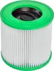 A vacuum cleaner filter with a green top and bottom rim and a white pleated filter material. Produktbild-Vorschau