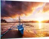 Bilder auf glas - Ufer Boot Strand - 120x80cm - Glasbilder Produktbild-Vorschau 1