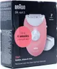 The image shows the retail packaging of a pink Braun Silk-épil 3 epilator. Náhľad obrázku produktu