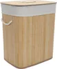 A laundry basket made of bamboo with a fabric liner and lid. Podgląd zdjęcia produktu