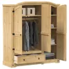 vidaXL Kleiderschrank Corona 151,5x52x170 cm Massivholz Produktbild-Vorschau 2