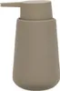 A beige ceramic soap dispenser with a pump. Podgląd zdjęcia produktu