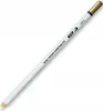 A single white pencil with a gold tip and tan lead is shown diagonally on a white background. Podgląd zdjęcia produktu