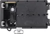 The back of a black lock mechanism with some silver metal parts. Produktbild-Vorschau