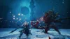 A warrior battles a monstrous creature in a snowy, ethereal landscape. Produktbild-Vorschau