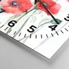 Wanduhr - Quadrat - Glasuhr - Blume Mohn Wiese - 40x40cm - Produktbild-Vorschau 5