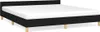 A black fabric bed frame with a white mattress on a white background. Náhled obrázku produktu