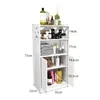 Badezimmerschrank mit Tür und offenes Fach 22x36x75cm Weiß Produktbild-Vorschau 5
